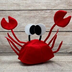 Crab Hat Costume Accessory Red Eyes Posable Claws NEW‎